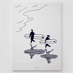 Art Poster Surfers and Shadows